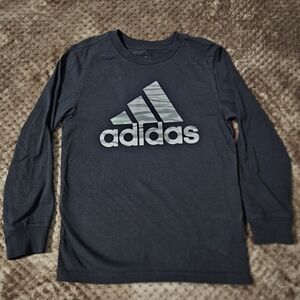 adidas Black Long-Sleeve Tee with Silver Logo